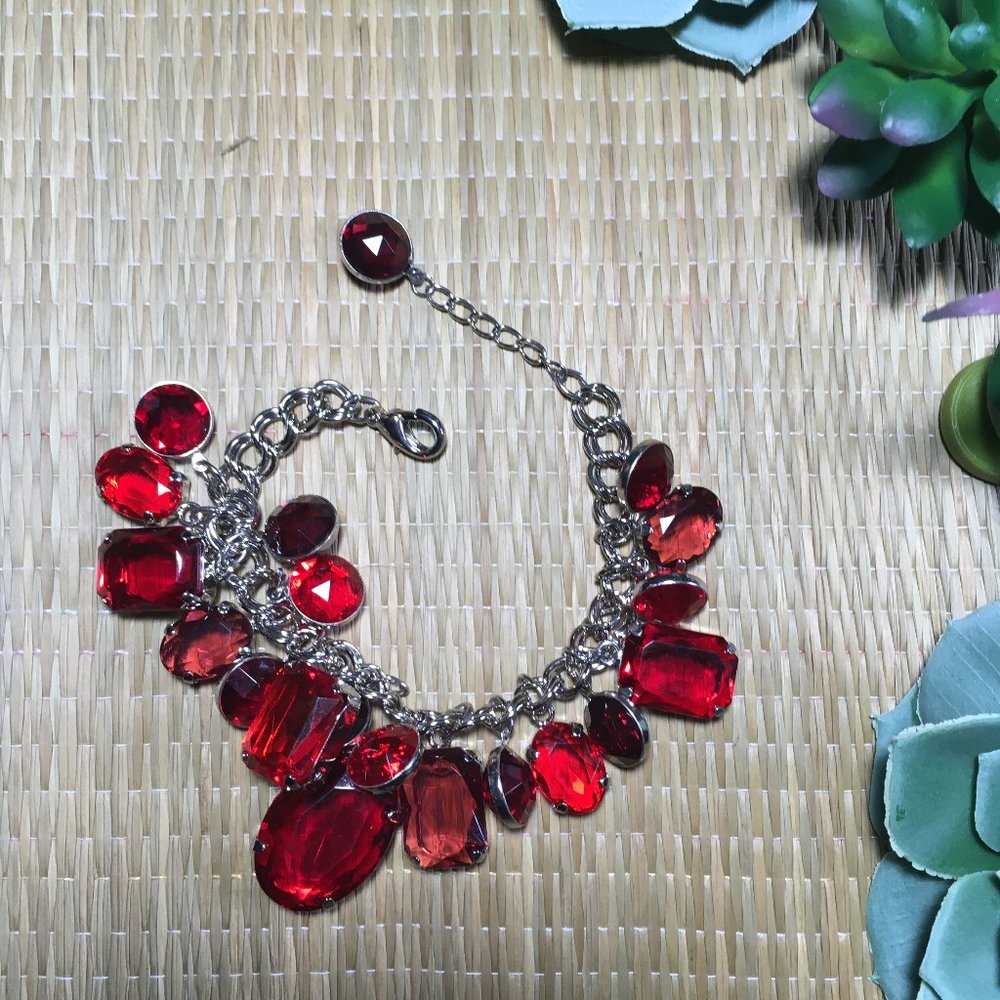 Faux Ruby Statement Bracelet